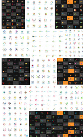 Logo mega collection, abstract geometric business icon setのイラスト素材