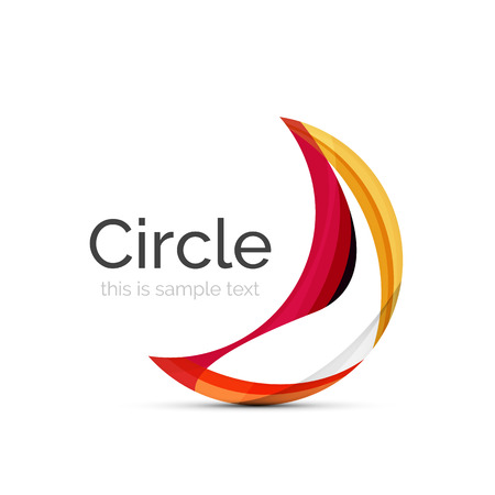 Circle logo. Transparent overlapping swirl shapes. Modern clean business icon. Vector illustration.のイラスト素材