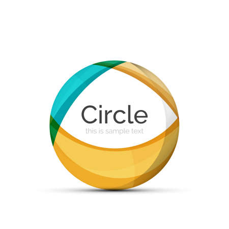 Circle. Transparent overlapping swirl shapes. Modern clean business icon. Vector illustration.のイラスト素材