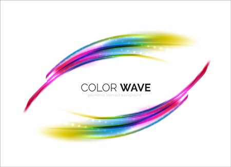 Blurred vector wave design elements with shiny light effectsのイラスト素材