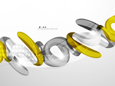 Swirl shape colorful line. Futuristic abstract background - color curve stripes and lines in motion concept and with light and shadow effects. Presentation banner and business card message design templateのイラスト素材