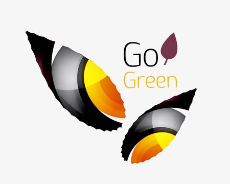Go green abstract nature logo. Vector illustrationのイラスト素材