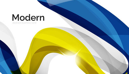Background wave business corporate template - color curve stripes and lines in motion concept and with light and shadow effects. Presentation banner and business card message design templateのイラスト素材