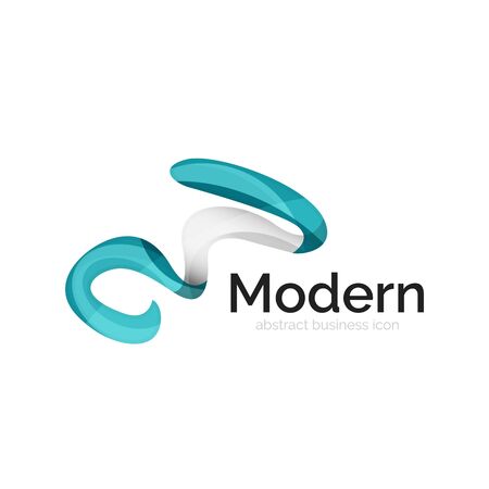 Wave ribbon, vector abstract business icon isolated on whiteのイラスト素材