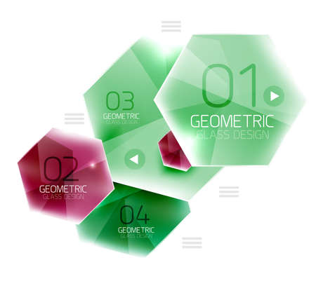 Colorful hexagon web box. Glossy abstract geometric backgroundのイラスト素材