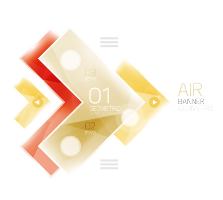 Glass arrow design template. Business infographic templateのイラスト素材