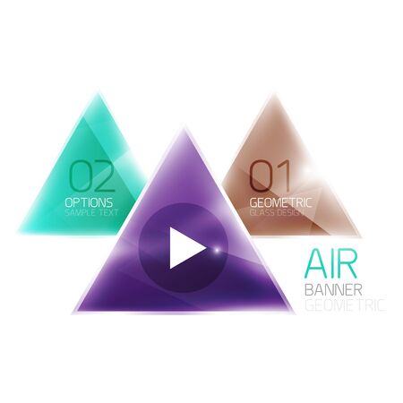 Glass color triangles infographics. Futuristic business designのイラスト素材