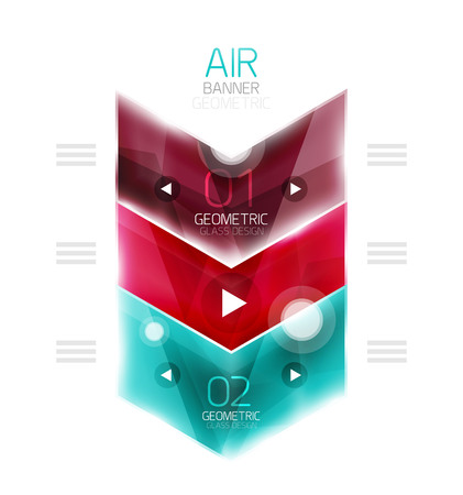Air light glossy design of arrows. Web info box or ui menu element. Vectorのイラスト素材