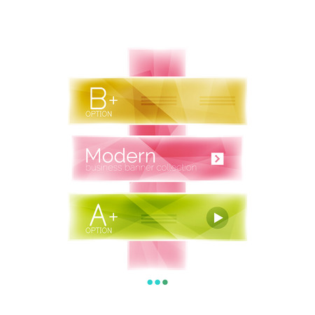 Glossy stripes business infographics. Shiny modern geometric info box banner. Glass style vector illustration template. Abstract backgroundのイラスト素材