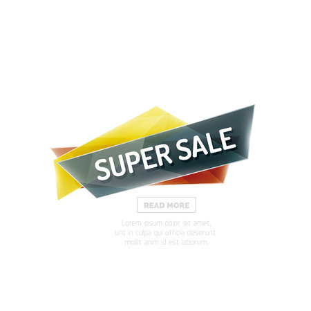 Website banner on white with sample text. Button with your promo text, sale symbolのイラスト素材