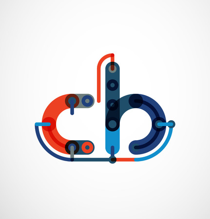 Colorful funny cartoon letter icon.のイラスト素材