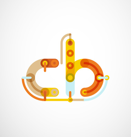 Colorful funny cartoon letter icon. Business icon designのイラスト素材
