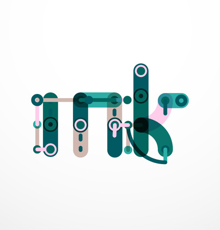 Abstract line design letter created with colorful line segmentsのイラスト素材