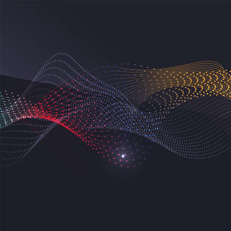 Smoke pattern on dark background. Colorful blending lines with shiny effects, business or hi-tech minimal message presentation templateのイラスト素材