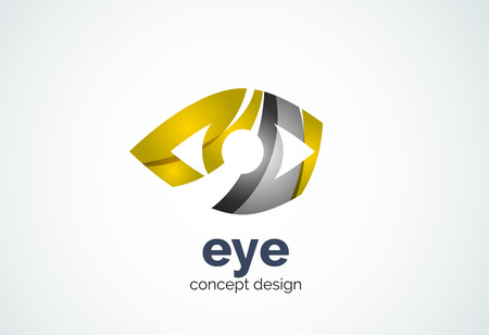 Abstract business company human eye   template, sight or look concept - geometric minimal style, created with overlapping curve elements and waves. Corporate identity emblemのイラスト素材