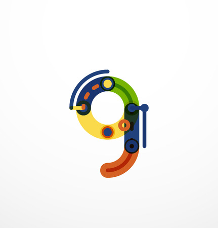 Colorful funny cartoon letter icon.のイラスト素材