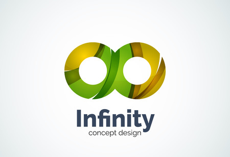 Abstract business company infinity  template, loops concept - geometric minimal style, created with overlapping curve elements and waves. Corporate identity emblemのイラスト素材