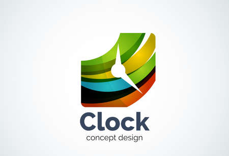 Clock template, time management business concept. Modern minimal design  created with geometric...