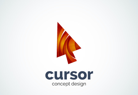 Cursor   template, mouse pointer and arrow concept. Modern minimal design   created with geometric shapes - circles, overlapping elementsのイラスト素材