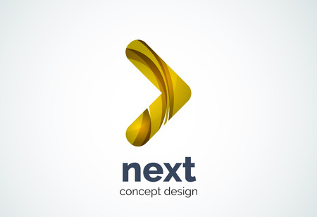 Arrow   template, next or right concept. Modern minimal design  created with geometric shapes - circles, overlapping elementsのイラスト素材