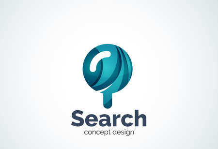 Magnifying glass template, abstract elegant business iconのイラスト素材