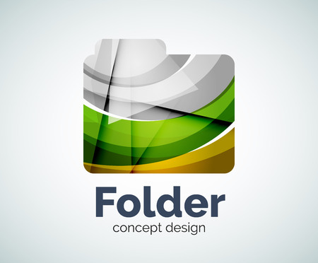 Computer folder   template, abstract elegant glossy business iconのイラスト素材