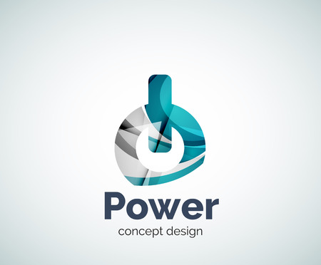 Power button template, abstract geometric glossy business iconのイラスト素材