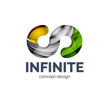 Infinite business branding icon, created with color overlapping elements. Glossy abstract geometric styleのイラスト素材