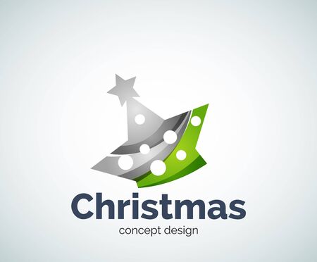 Vector Christmas or New Year star decoration template, abstract business iconのイラスト素材