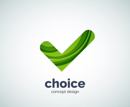 Vector choice concept, tick  template, abstract business iconのイラスト素材