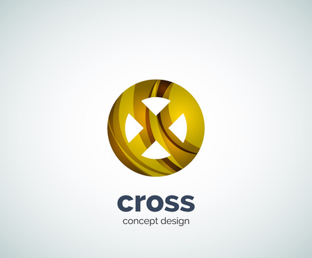 Vector cross logo template, abstract business iconのイラスト素材