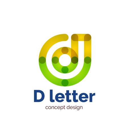 Vector modern minimalistic letter concept template, abstract business iconのイラスト素材