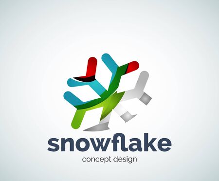 Vector Christmas snowflake  template, abstract business iconのイラスト素材