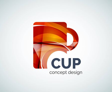 Coffee cup template, abstract elegant glossy business iconのイラスト素材