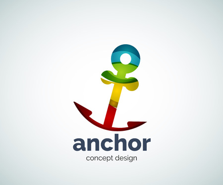 Vector ship anchor template, abstract business iconのイラスト素材