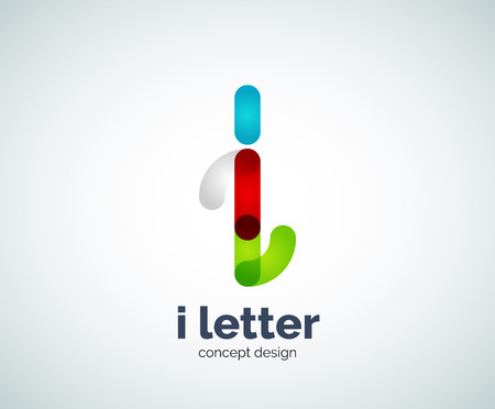 Vector i letter  abstract geometric template, created with overlapping elementsのイラスト素材