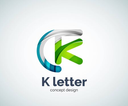 Vector k letter abstract geometric   template, created with overlapping elementsのイラスト素材