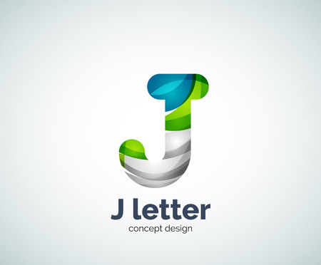Vector j letter   abstract geometric  template, created with overlapping elementsのイラスト素材