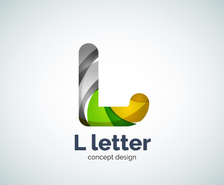 Vector L letter abstract geometric  template, created with overlapping elementsのイラスト素材
