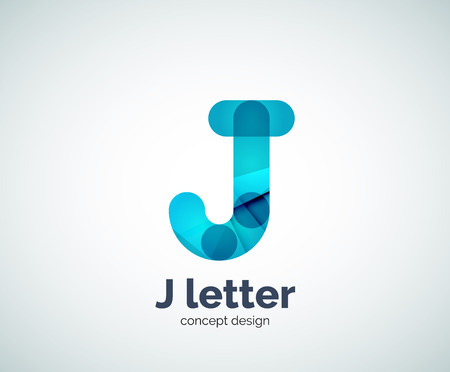 Vector j letter   abstract geometric   template, created with overlapping elementsのイラスト素材