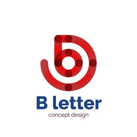 Vector modern minimalistic letter concept template, abstract business iconのイラスト素材