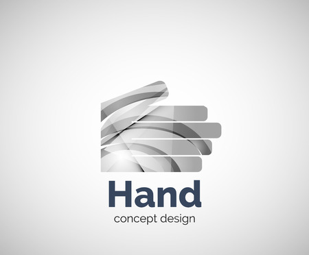 Hand   template, abstract geometric glossy business iconのイラスト素材