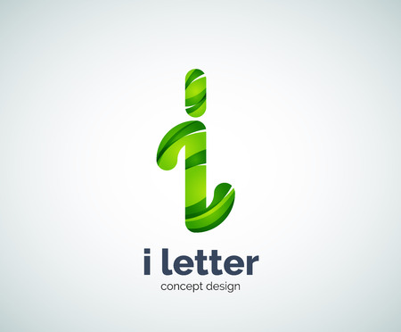 Vector i letter, abstract geometric template, created with overlapping elementsのイラスト素材