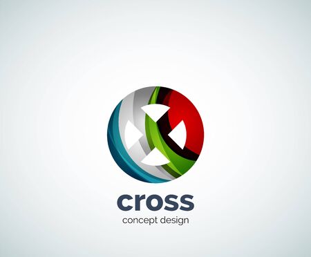 Vector cross  template, abstract business iconのイラスト素材
