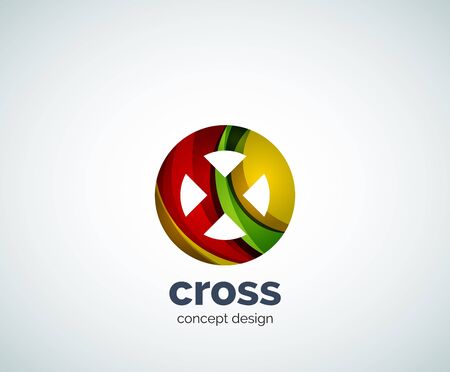 Vector cross template, abstract business iconのイラスト素材
