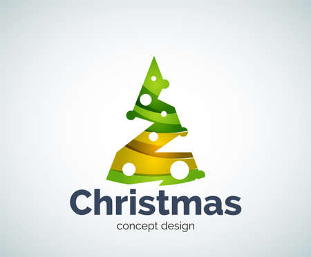 Vector Christmas tree  template, abstract business iconのイラスト素材