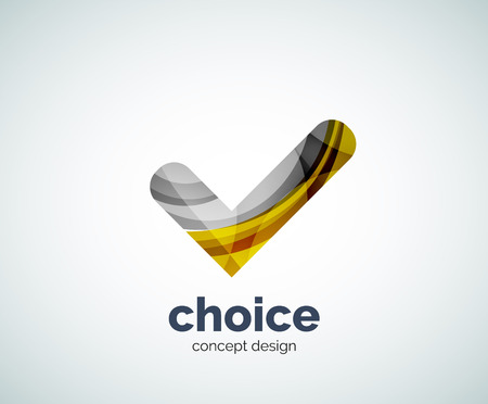 Vector choice concept, tick   template, abstract business iconのイラスト素材