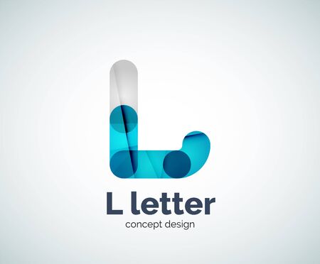 Vector L letter template, created with overlapping elementsのイラスト素材