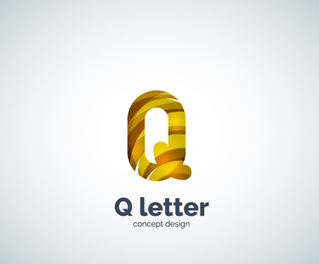 Vector Q letter business  modern abstract geometric elegant design. Created with wavesのイラスト素材