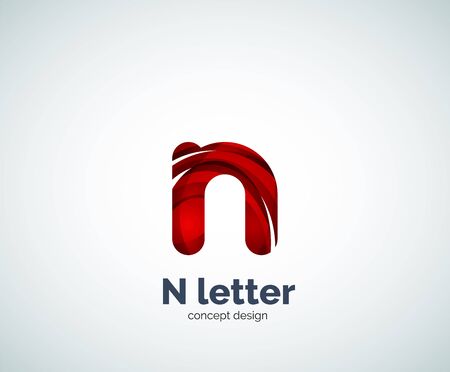 Vector N letter business  modern abstract geometric elegant design. Created with wavesのイラスト素材